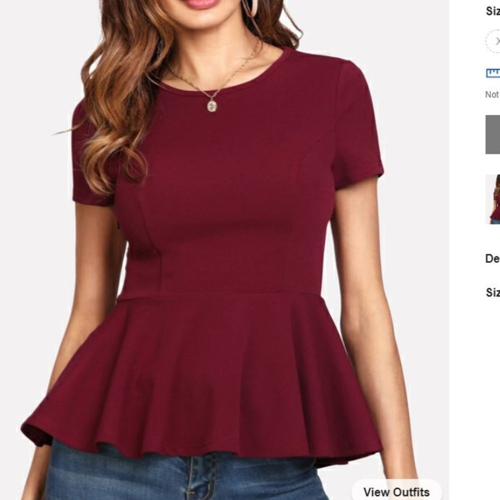 Maroon Ruffle Top